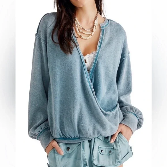 Free People Anyway Tee Deep Teal - Picture 1 of 7